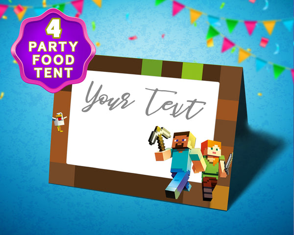 Tent Cards - Printable Minecraft Birthday Party Food Tent Cards  Minecraft  para imprimir, Imagens minecraft, Arte em pixels minecraft